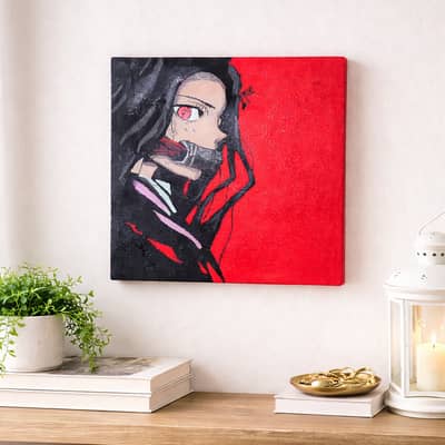 Handmade Anime Canvas Painting | Wall Art | Room Decor