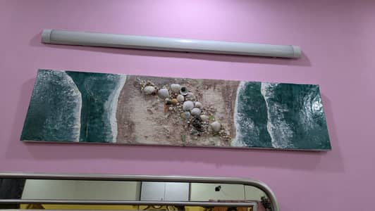 seashells with epoxy resin art piece