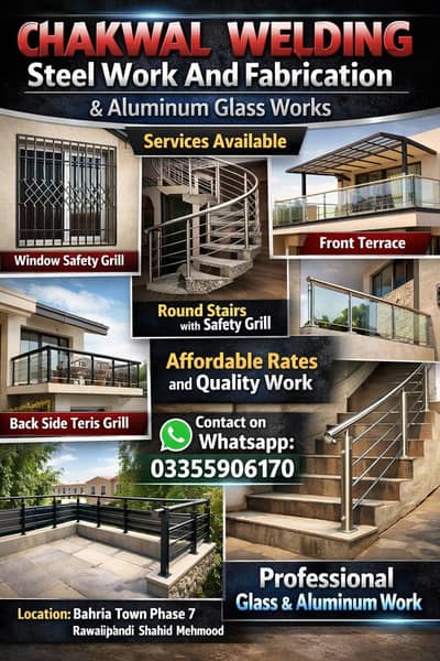 Chakwal Welding | Quality Steel, Aluminum & Glass Solutions