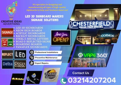 Sign Board Design, 3D Lit Boards Design, Backlit Sign Boards Design