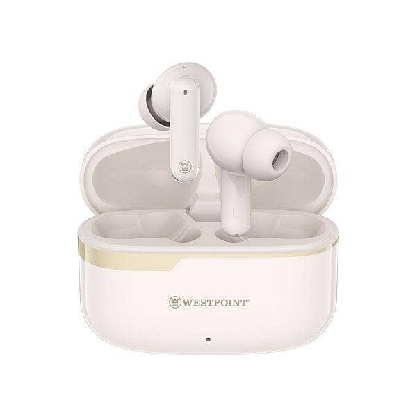 Westpoint WP-140 1 Year OFFICIAL Warranty Earbuds ENC True Wireless earbud Quad Mic Airpods Environmental Noise Cancellation airpod Stereo Sound Earphones Bluetooth 5.4, 30H Playtime (with case), Type-C Charging earphone