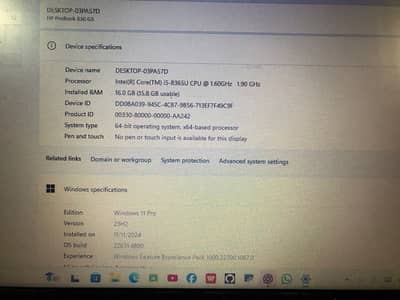 Hp pro book 650 G5 ( core i5 8 gen)