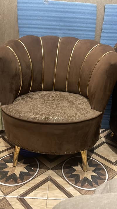 Brown Color Coffee Chairs Pair with best Qulaity Foam And Texture