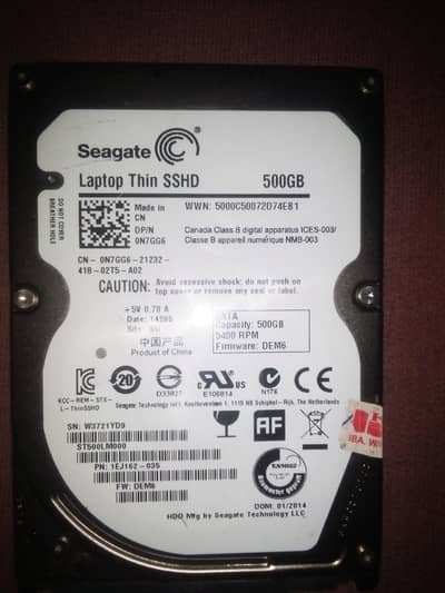 urgent Sale 500GB hard drive