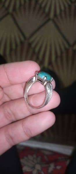 Silver Ring with Feroza Stone