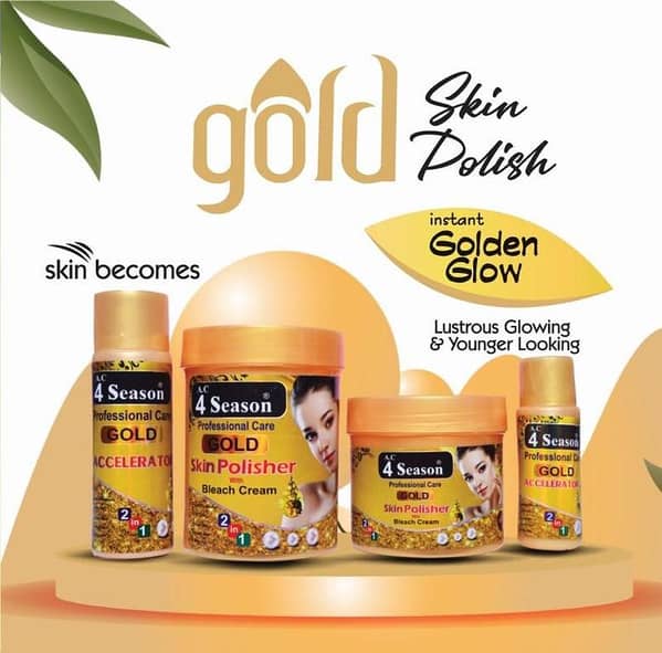 4S 2-in-1 Gold Skin Polisher with Bleach Cream-500g