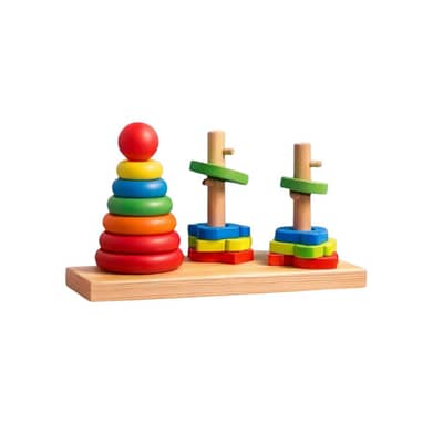 Wooden Educational Toy for Kids – Color Stacking & Shape Sorting Toy