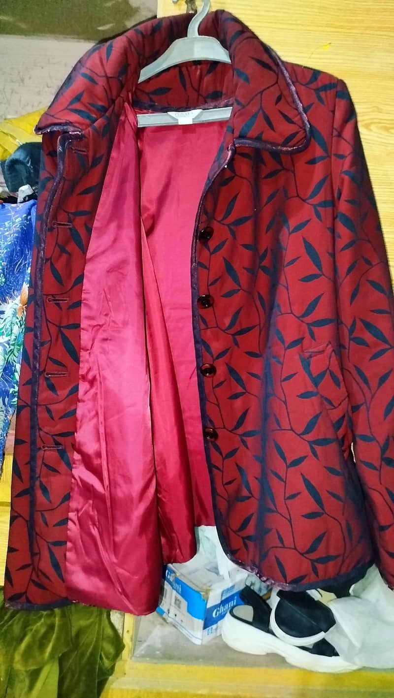 Peacocks red leaf jacket" 1