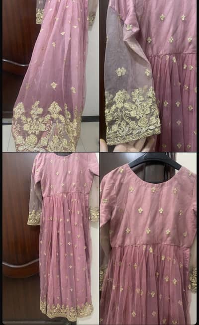 Long shirt with organza dupatta