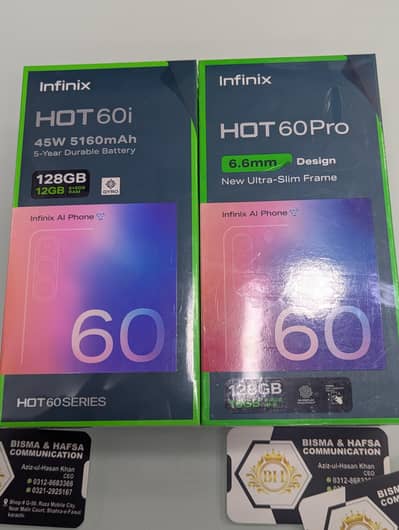 Infinix Hot 60i Hot 60 Pro 128GB Box Pack Non Active Mobile