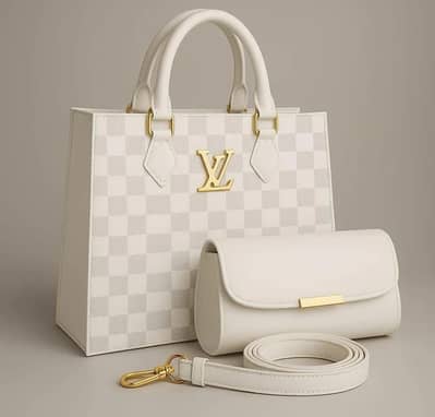 1 handbag and 1 pouch and tuff quality and beautiful colours