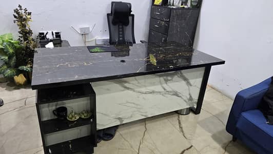 Executive Office Table and Corner Cabinet