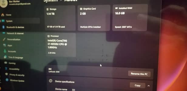 i7-10th gen Dell Latitude