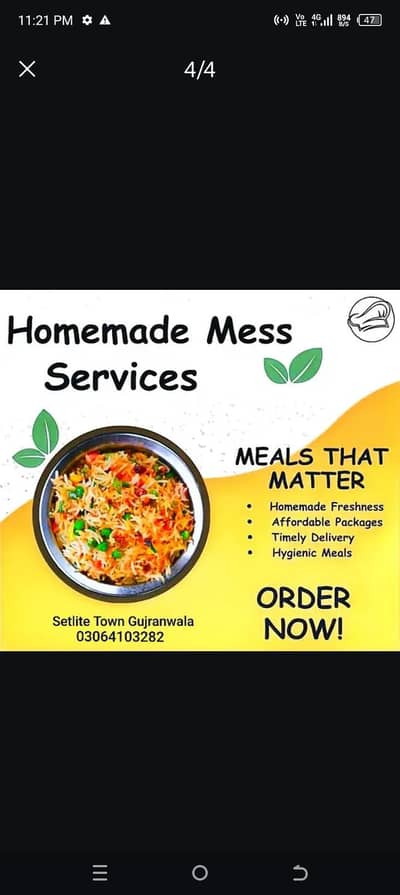 Home Made food service