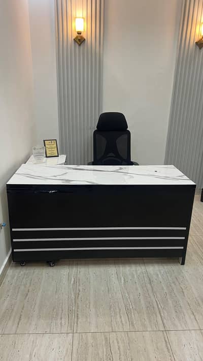 Office Table (Adjustable) + Revolving Chair + Books Rack