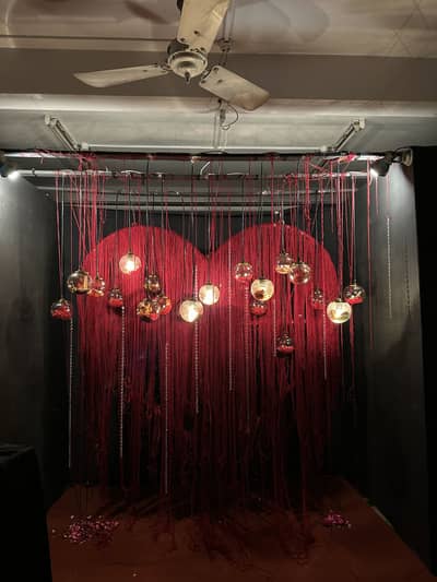 Glass installation for shop decor