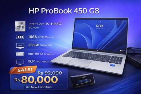 HP ProBook 450 G8 | Core i5 11th Gen | 16GB RAM | 256GB NVMe | 10/10