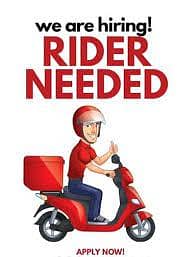 Riders Required for our Fast food restaurant gulberg Branch