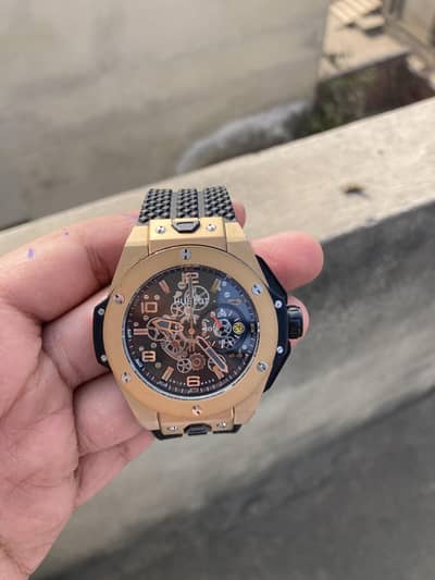 Hublot Ferrari edition chronograph omega pp Cartier Pagani rolex watch