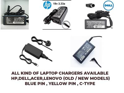All type of laptop chargers available starting from 1500