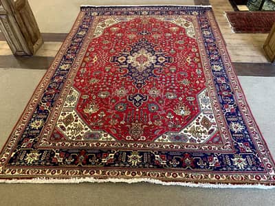 Handmade vintage  Irani Qaleen | Tabri Rug 8x11 ft Excellent Rug