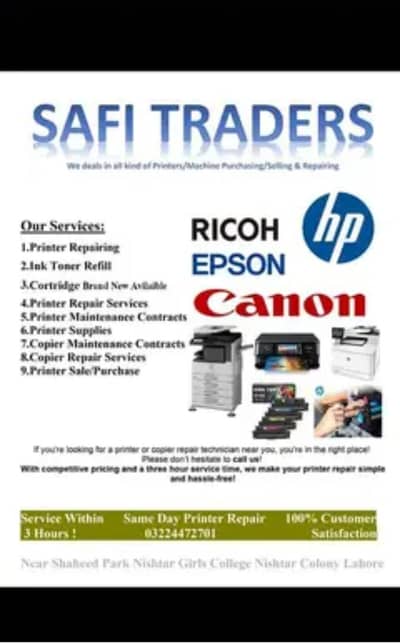 Photocopier"s printer"s Repairing as well att offices 03224472701