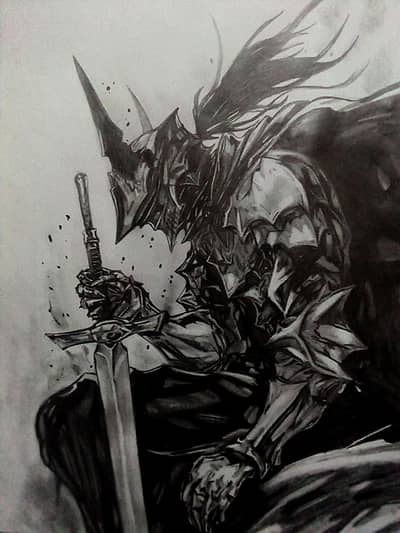 knight portrait hand drawn