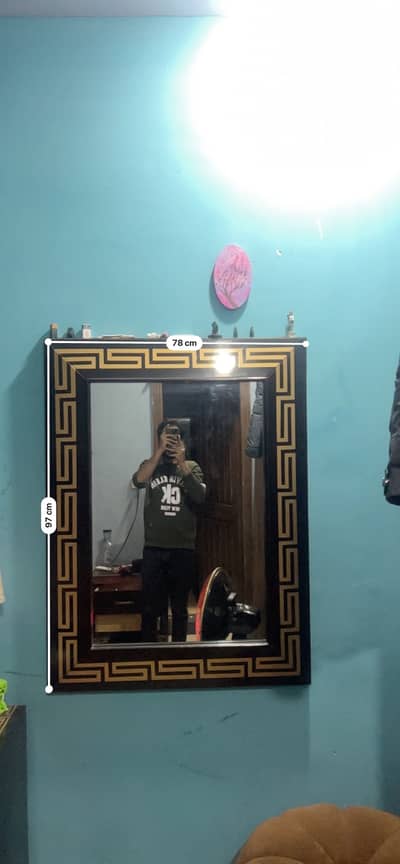 mirror with wooden frame versace design