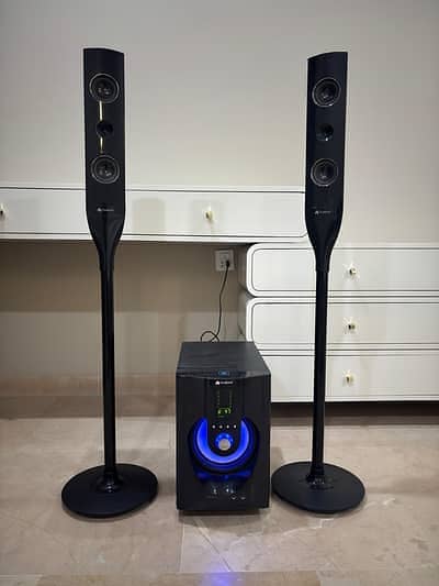 2 TIMES USED ONLY HEAVY DUTY 2.1 HOIME THEATRE + NFC