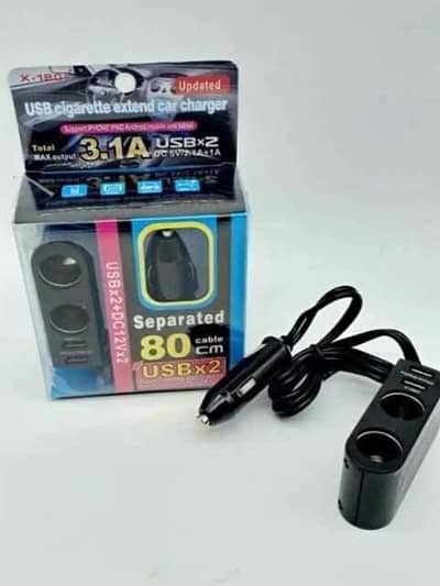 3.1A Extended Dual USB Cigarette Car Charger