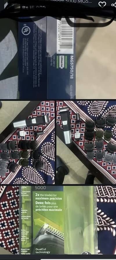 phillips hair trimmer 5000 mg5750/18 with box