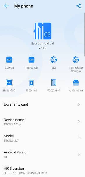 tecno pova 6/128 gb olny exchange