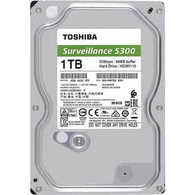 Toshiba S300 1TB Surveillance 3.5” Internal Hard Drive