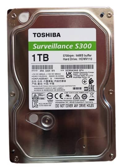 Toshiba S300 1TB Surveillance 3.5” Internal Hard Drive