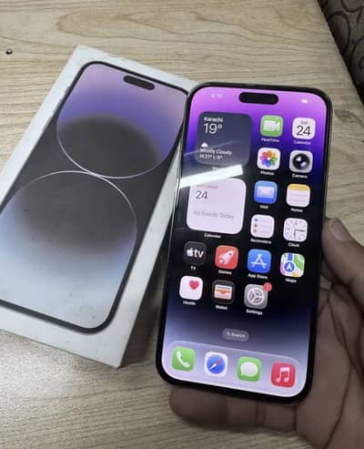 Iphone 14 pro max with BOX NON PTA BH 90 128 GB