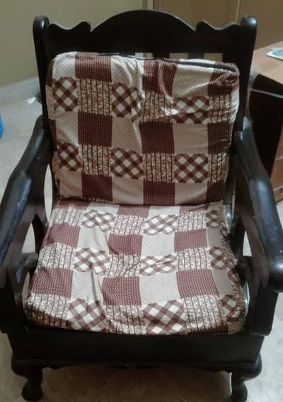 2 wood Chairs with cushions