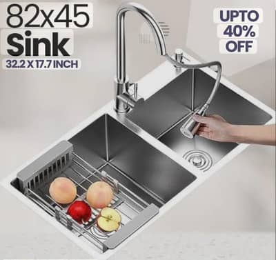 SS sinks for kitchen with his tap imported in china 03360024350