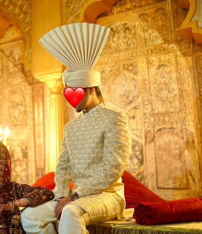 Rici Melion Royal Sherwani with Turban & Khussa and Inner Set