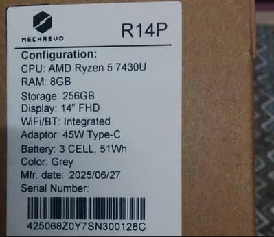 New Mechrevo PM Laptop with Ryzen 7430U, FHD 1080p display