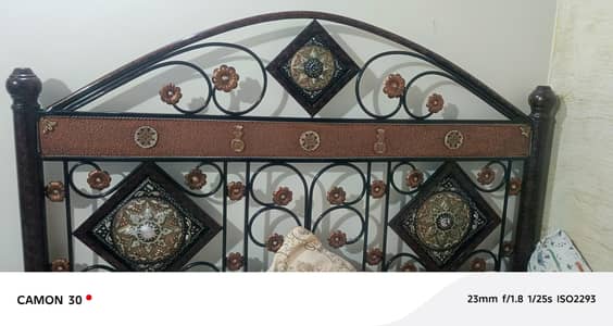 Iron Bed with Side Tables and Mettress