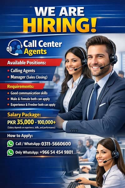 CSR Required / Calling Agents Jobs / Experienced Staff Required / Jobs