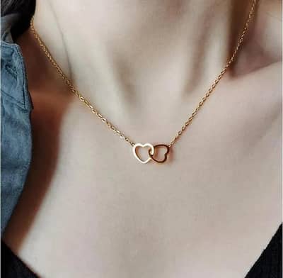 Beautiful Double Heart  Necklace