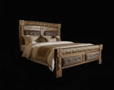 bed set , one showcase 2 side tables one dressing and bed double