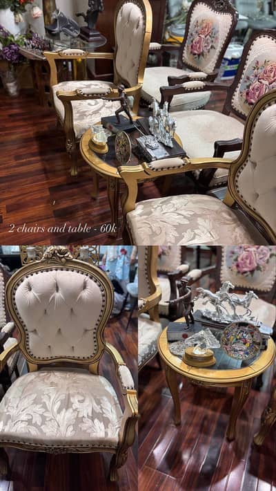 2 chairs and small table