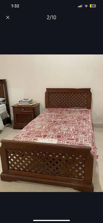 Two Singles Beds with Side Tables