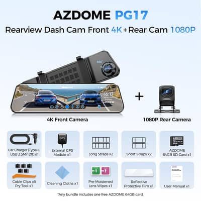 Azdome PG17 Rear View Mirror DVR
