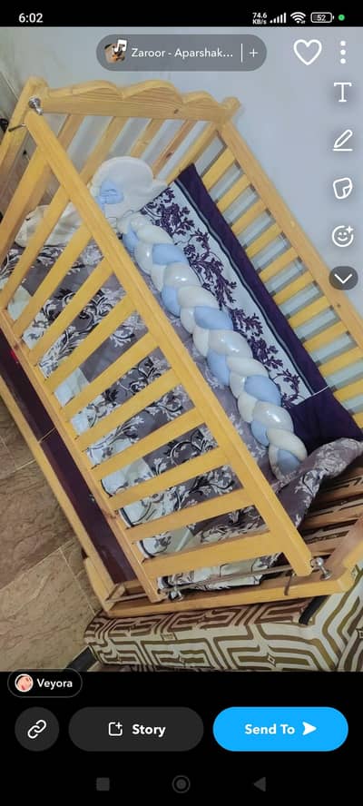 baby cot with huge package