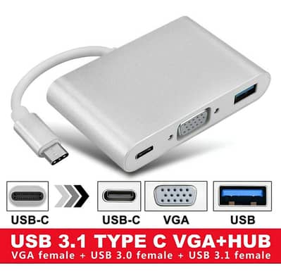 USB‑C to VGA & USB Converter