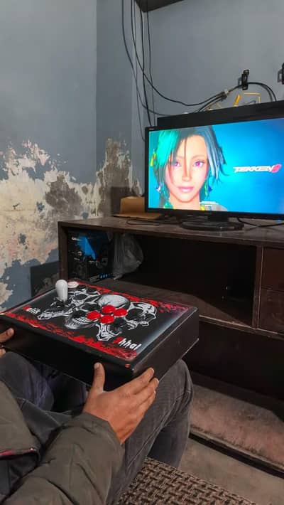 game stick with original pS5 controller and sanwa button & crown lewar