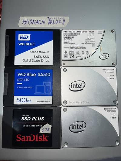 120, 180, 256, 400, 500, 1000 GB SSD